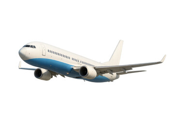 Obraz premium Passenger jet airplane flying, showing modern air travel, aviation, and global transport with transparent background