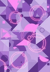 Geometric dreamscape, a modern composition of purple, pink and technology