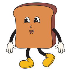 Retro Dessert Cartoon Character. Isolated on White Background.