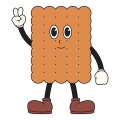 Retro Dessert Cartoon Character. Isolated on White Background.