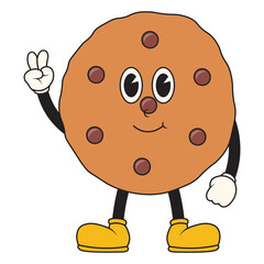 Retro Dessert Cartoon Character. Isolated on White Background.