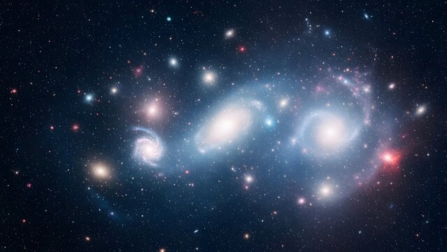 The stunning stephan s quintet galaxy cluster in deep space