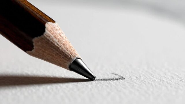 Close-up shot of a sleek graphite pencil tip 4K 10s