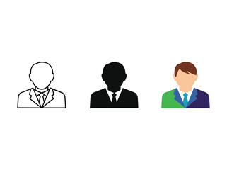 Three businessmen icons representing different styles