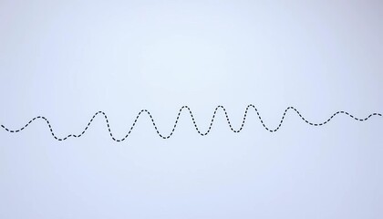 A continuous dashed squiggly line drawn in black ink on white paper, drawing, curve