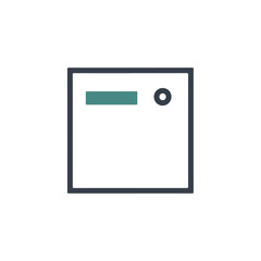 Minimalist Square Icon with Teal Rectangle and Circle