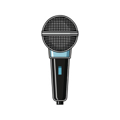 Professional Microphone Illustration on White Background for Design