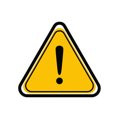 Warning Sign Yellow Triangle with Black Exclamation Point