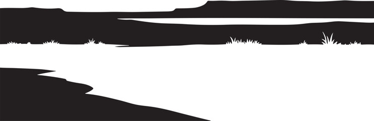 Obraz premium Abstract Savanna Scenery Silhouette