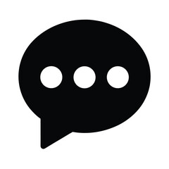 Fototapeta premium Chat Bubble With Three Dots Icon Vector Illustration