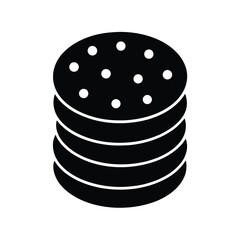 Cookies Stacked With Dots Icon Vector Illustration