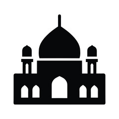 Mosque Building With Dome Icon Vector Illustration