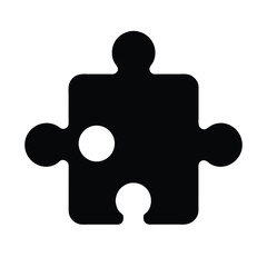 Puzzle Piece Interlocking Edges Icon Vector Illustration
