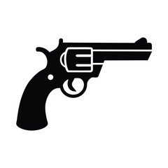 Revolver Gun Simple Icon Vector Illustration