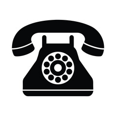 Retro Telephone Simple Icon Vector Illustration