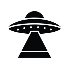 UFO Spaceship Dome Lights Icon Vector Illustration