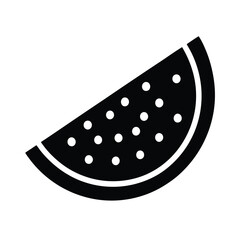 Watermelon Slice With Seeds Icon Vector Illustration
