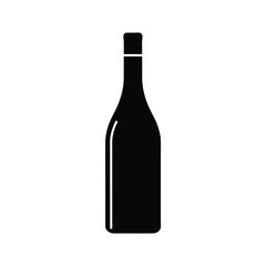 Wine Bottle Silhouette Icon Vector Illustration