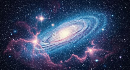 Universe Galaxy Nebula Stars Pointillism