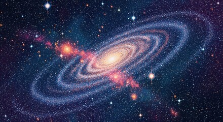 Universe Galaxy Nebula Stars Pointillism