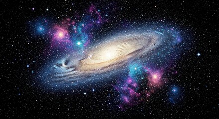 Universe Galaxy Nebula Stars Pointillism