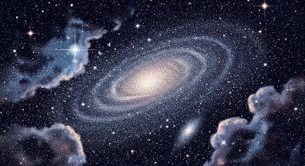 Universe Galaxy Nebula Stars Pointillism