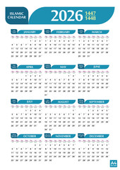 Dual calendar template with abstract geometric style