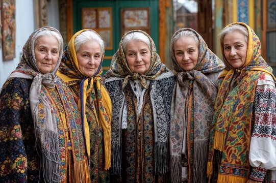 Ukrainian christmas koliada singers in traditional dress