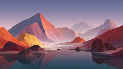 Abstract Landscape Poster Nature Wall Decor Contemporary