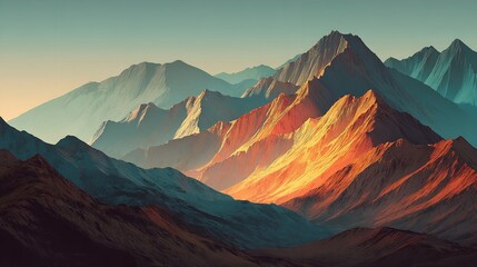 Abstract Landscape Poster Nature Wall Decor Contemporary