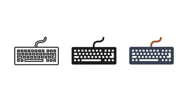 Computer keyboard icons set