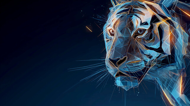 Digital tiger head