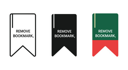 Remove bookmark icon set in different colors