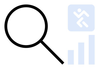 Analytics concept. Analytics drive insights for fitness tracking and performance improvement. Magnifying data trends for better decision-making in sports and health. Suitable for tech, sports, data