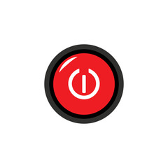 Power Button Icon  High Contrast Red and Black vector