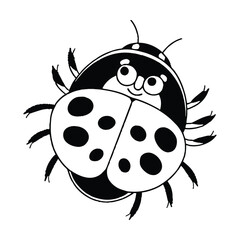 Cute small red ladybug insect vector illustration on a clean white background