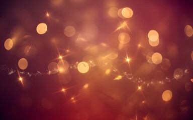 Festive string lights with bokeh effect on dark background