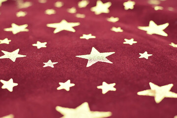 古ぼけた星柄の布のクローズアップ　アンティーク　レトロ　掠れ