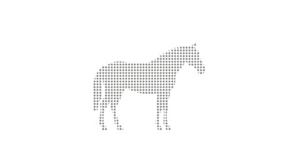 Horse silhouette made of dots minimalist vector illustration for equestrian themes isolated on white