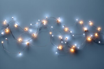 Bright Decorative Lights on a Smooth Surface with Soft Glow