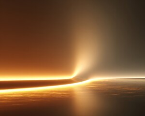 Ethereal Glow Over Calm Surface with Warm Light Reflection