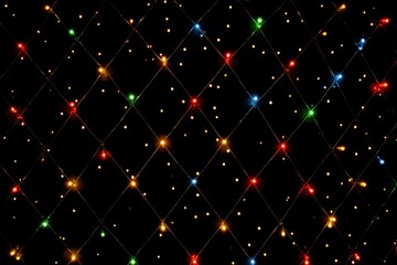 Colorful Twinkling Fairy Lights on Dark Background for Decor