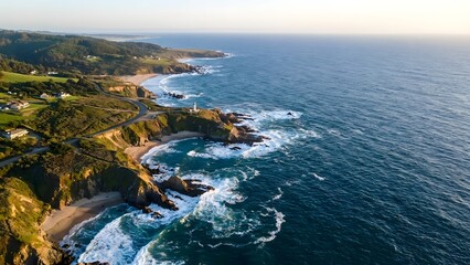 Scenic Coastal Cliffs and Ocean View Landscape.