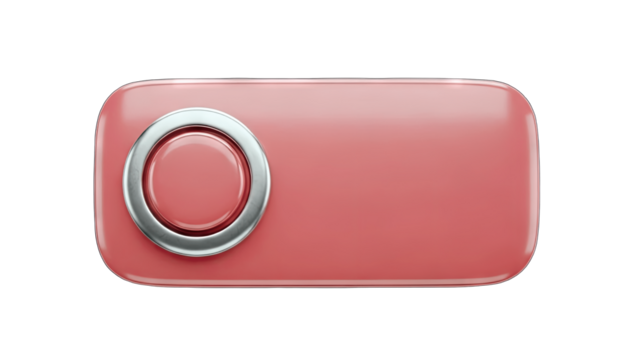 Red Button Pressed on a Rectangular Panel - Isolated - Powered by Adobe