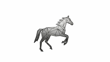Obraz premium Geometric horse illustration low poly animal art isolated on white background for design