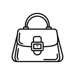 Black and white icon of a handbag isolated on transparent background
