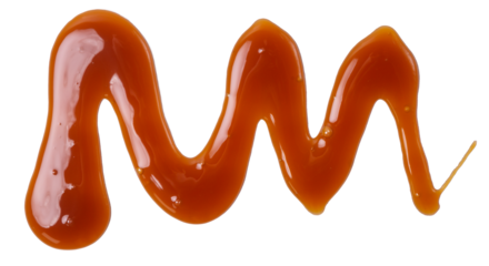 Isolated caramel topping spread on a white background
