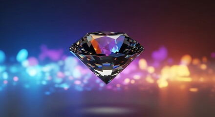 Radiant Diamond with Blurred Light, a Gemstone Symbolizing Wealth