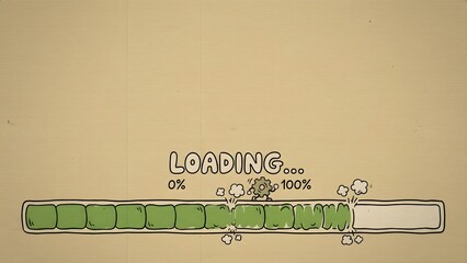 Loading Progress Bar with Green Indicator.