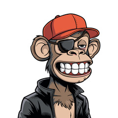 Obraz premium Cool Street Style Monkey Mascot Logo Illustration